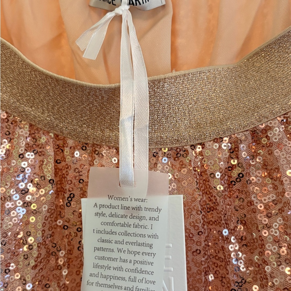 NWT Grace Karin size L Sequin Gold Skirt - Picture 2 of 5